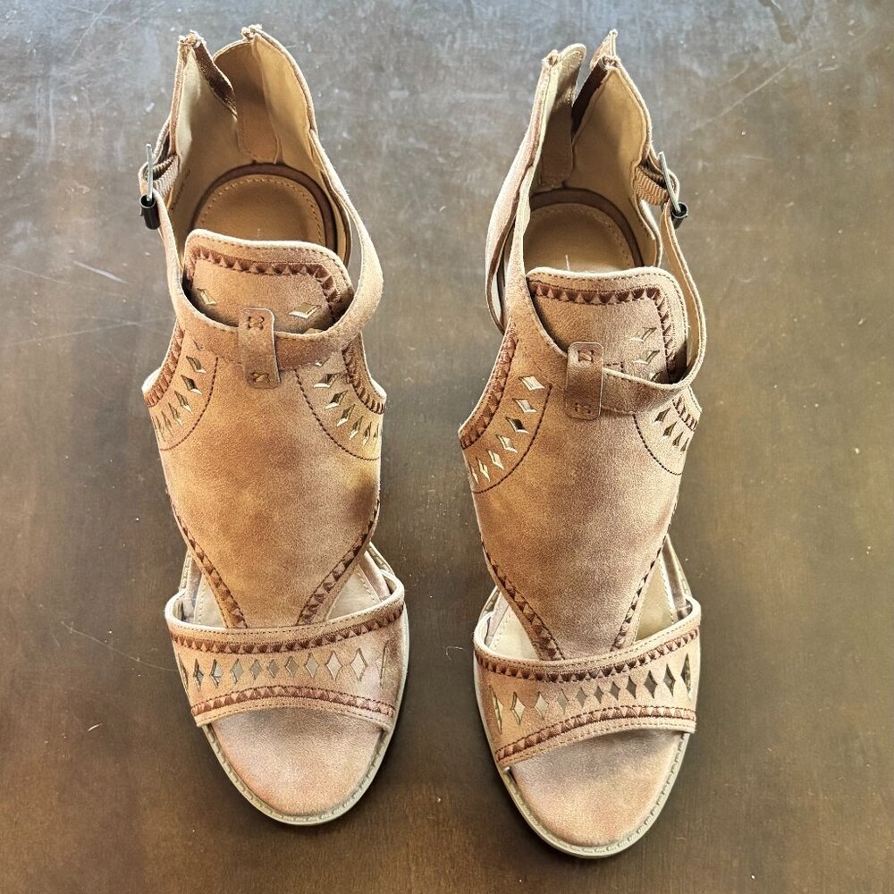 Report Roselet Women's Heeled Sandals Brown/Tan Size 8.5